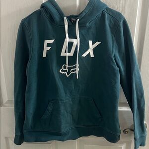 Fox Dark Teal Hoodie with White Accents